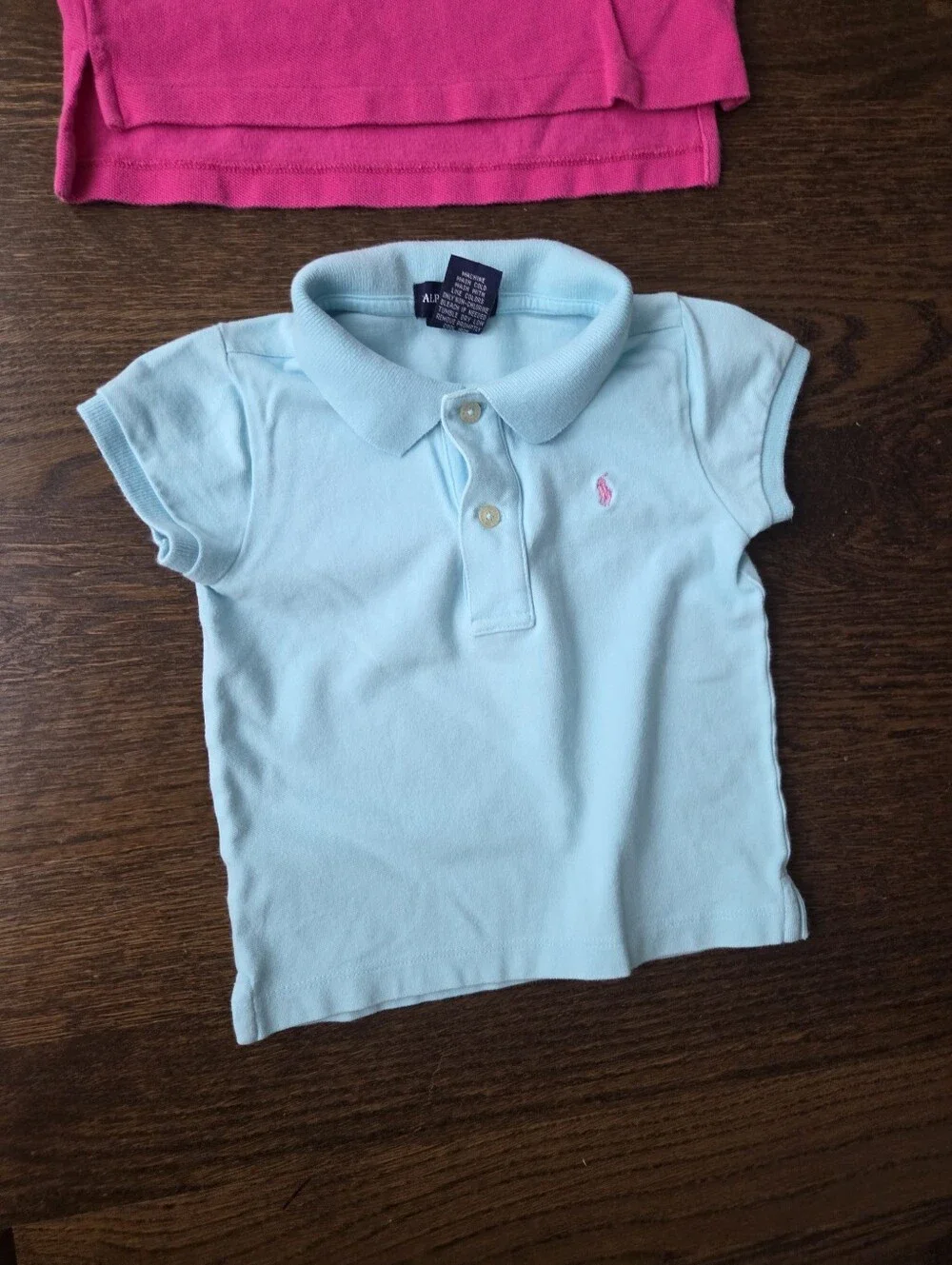Ralph Lauren Kids Polo Shirts in Hot Pink and Light Blue - Set of 2